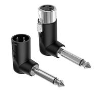 Baoblaze Adaptateur Coudé Robuste XLR Femelle Mâle 3 Broches Vers Jack 6,35 Mm (1/4") pour Consoles de Mixage de Studio