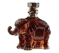 Baoblaze Animal Whisky Decanter Unique drôle en verre transparent bouteille d'alcool en verre homme cadeau pour le bar club hôtel décoration, éléphant