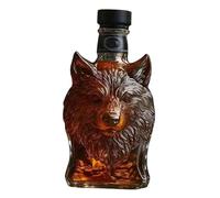 Baoblaze Animal Whisky Decanter Unique drôle en verre transparent bouteille d'alcool en verre homme cadeau pour le bar club hôtel décoration, Loup