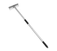 Baoblaze Arracheuse de Mauvaises Herbes Râteau Désherbeur Manuel Outil de Désherbage Jardin Poignée Ergonomique Structure Solide en Acier Inoxydable Adaptée Po, 8 Dents