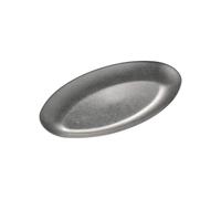 Baoblaze Assiette de Service Ovale Assiette Plateau Plat Plateau de Présentation en Acier Inoxydable Brossé Design Moderne et Bord Peu Profond Convient pour, Grande 26.5 15.5 1.8cm