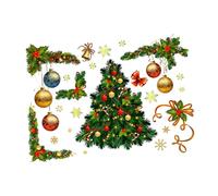 Baoblaze Autocollant Mural Décoratif pour Fenêtre En Verre, Décoration de Noël, pour Pendaison de Crémaillère