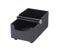 Baoblaze Bac à Récipient Conteneur Boîte pour Marc Usagé Design Carré Compact Barre de Frappe Frontale Acier Carbone Épais Organisation Du Poste de Préparation Adapté au Bar Cuisine, Noir