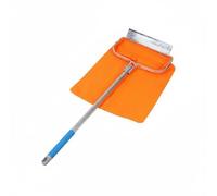 Baoblaze Balai Pelle en Alliage d'Aluminium Pelle à Déchets Pelle à Feuilles Ramasse-miettes Coupe-Vent Poche Profonde Étanche Manche 92cm Adapté au Voirie, 1696-Ks Orange
