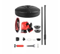 Baoblaze Ballon de Frappe Gonflable Sac de Boxe Debout Ballon de Jouet de Boxe avec Gants Support Stable Réglable Coordination Réaction Rythme Montage Simple, Rouge, Noir