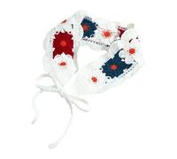 Baoblaze Bandana au crochet pour femme, design, confortable pour femmes et filles, Bleu Rouge