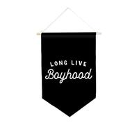 Baoblaze Bannière « Vive l'enfance » - Décoration murale pour chambre de garçon - Fanion pour adolescent, Noir