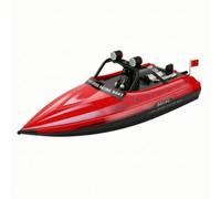 Baoblaze Bateau Téléguidé Électrique Rc Jet Vedette Télécommandée Navire Radiocommandé Mini Embarcation pour Stabilité et Propulsion Protégée Contre Lampe, Rouge, Style to 2