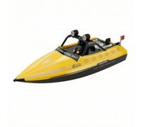 Baoblaze Bateau Téléguidé Électrique Rc Jet Vedette Télécommandée Navire Radiocommandé Mini Embarcation pour Stabilité et Propulsion Protégée Contre Lampe, Jaune, Style to 1