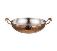 Baoblaze Batterie de Cuisine Double Compartiment Marmite Répartition Équilibrée Épaisseur 2.5mm Acier Inoxydable Deux de Cuisson Utilisation Familiale Repas à Table Amis, Copper, 32CM A