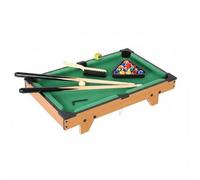 Baoblaze Billard de Table Enfant Table de Billard Miniature Jeu de Maison Ensemble Complet avec Queues Boules Triangle et Craies Cadre en MDF et Surface