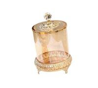 Baoblaze Bocal de Rangement Bonbon En Verre avec Couvercle Bocal à Biscuits Contenant à Friandises Organisateur Alimentaire En Fer et Verre Européen Conv, L