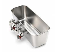 Baoblaze Boîte à Appâts de Pêche Conteneur Récipient Support Bac en Acier 304 Résistant à la avec Pinces pour Tube et Drain Bas Surface Lisse, Diamètre Du Support 32mm