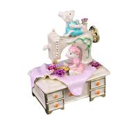 Baoblaze Boîte à Bijoux en émail, Support pour Bague, Souvenir, Jolie décoration, Petite Taille, Artisanat, Figurine Ours en Forme de Machine à Coudre,