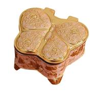 Baoblaze Boîte à Bijoux en Forme de Papillon, boîte à bibelots décorative en Alliage, Organisateur de Bijoux, étui pour Colliers et bagues, Or Rose