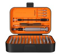 Baoblaze Boîte à Outils de Réparation Manuelle Coffret d'Outils de Précision Tournevis Embouts Rallonge Profonde Acier Logement Dédié Adaptée aux Téléphones, Orange