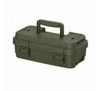 Baoblaze Boîte à Outils Multifonction Coffret de Rangement Valise à Outils Organiseur d'Accessoires Structure Compacte avec, Vert Militaire, 36.7 18.5 12.7 4L