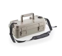 Baoblaze Boîte à Outils Multifonction Coffret de Rangement Valise à Outils Organiseur d'Accessoires Structure Compacte avec, Kaki Avec Bandoulière, 36.7 18.5 12.7 4L