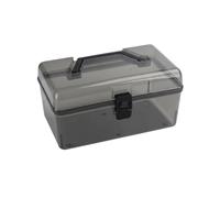 Baoblaze Boîte Coffre Organisateur Mallette Conteneur Polypropylène avec Couvercle Serré et Poignée Adaptée aux Arts Plastiques, Noir Transparent