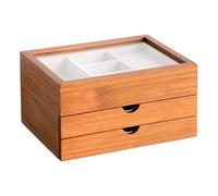 Baoblaze Boîte de Rangement à Bijoux à 3 Niveaux avec Couvercle Transparent, présentoir et tiroirs pour Boucles d'oreilles, idéale pour Les