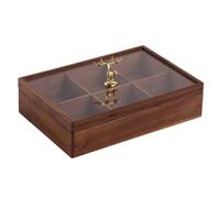 Baoblaze Boîte Rangement En Noyer Poignée | Polyvalent, Boîte Service pr Rafraîchissemen Diviseurs Internes, Rustique, Usage Quotidien, Familles, Style D