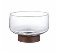 Baoblaze Bol Industriel Ravier à Bonbons Contenant sur Bois Corps Verre Fonction Organisation Rangement Usage Quotidien Adapté à Table Accueil Salon, Transparent, Grand