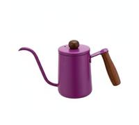 Baoblaze Bouilloire à Café Bouilloire Verseuse Cafetière Carafe Gooseneck en Acier Inoxydable 304 avec Bec Col de Cygne à 90 Degrés et Poignée en Bois, Violet