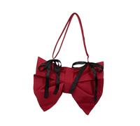 Baoblaze Bow Bag Sac Nylon Trendy Bow Purse pour Work Street Dating Party Shopping, Rouge