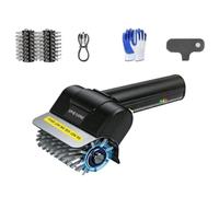 Baoblaze Brosse de Nettoyage Électrique Brosse Gril Électrique Brosse Barbecue sans Fil Nettoyeur Grilles Poignée Ergonomique, Brosse Électrique Pour Barbecue - 2 Têtes De Brosse