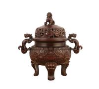Baoblaze Brûleur D'encens Antique Brûle-Parfum Classique, Encensoir Cvercle, Stable, Brûleur D'encens Cvercle en Métal, pr Salon, Marron, 19CM
