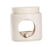 Baoblaze Brûleur D'Huiles Essentielles Porte-Bougie Décoratif Diffuseur D'Arômes et Brûle-Parfum à Double Fonctionnalité pour Huiles et Cire Approprié pour La, Beige
