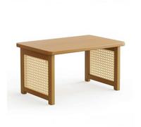 Baoblaze Bureau Bas Pliant Table Tatami Table de Basse Pliable en Bambou Préassemblée sans Outil Panneaux Latéraux Perforés Compacte Adapté au Salon Chambre, 60cm, Couleur Originale