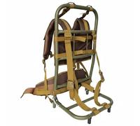 Baoblaze Cadre de Randonnée Ajustable Cadre de Sac à Dos Châssis Pliable Support de Portage Ossature de Transport en Aluminium et Nylon Adapté aux Marcheurs Bivouacs Itinérances, Green-khaki