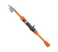 Baoblaze Canne à Pêche Télescopique Pôle Portable de Mer Outils de Pêche pour Eau Douce Eau de Mer Bar Pêche à La Truite, Orange, 1,8 Million
