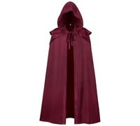 Baoblaze Cape Gothique Cape Manteau Longue Capuche Costume Full Length Tissu Uniforme avec Liens au Silhouette Enveloppante pour Scènes Théâtrales, Rouge, S