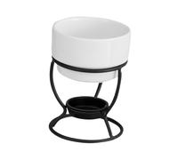 Baoblaze Caquelon à fondue au chocolat avec bougie chauffe-plat en porcelaine pour faire fondre le fromage Ustensiles de cuisine pour un dîner de, Blanc