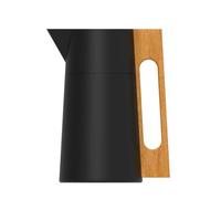 Baoblaze Carafe Isotherme Pichet Verseuse avec Intérieur en Acier Inoxydable 304 Poignée Bois Ergonomique et Bec pour Verser sans Fuite Adaptée à la Bureau aux Pauses Café, Array, Noir, 1.5L