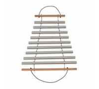 Baoblaze Carillon à Main Carillon Ornemental Tubes Métalliques Instrument de Percussion Décoration Apaisante Maillet Inclus Timbre Brillant Noire Adapté aux Salles de Classe Méditation Patio Couvert