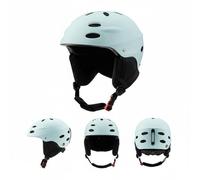 Baoblaze Casque de Protection Adulte Ski Snowboard Demi-Coque Intérieur Doux Ajustable Shell Résistant Ventilation Convient pour Les Balades Loisirs Plein Air, Bleu Clair, S 51-54 CM
