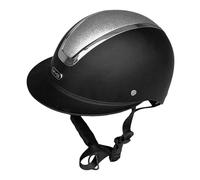 Baoblaze Casque Équestre Casque Équitation Casque Ajustable Casque Enfant Respirant Léger avec Matière PP Résistante Adapté Aux Activités Équestres Cyclisme SP, Argent Noir