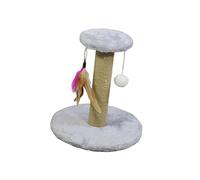 Baoblaze Cat Poteau Griffoir Chat Jouet Interactif Activité Animal Sisal Bois Adapté à Petits Chats Protection Meubles, Rond Gris