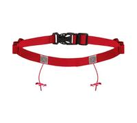Baoblaze Ceinture de Triathlon Ceinture Porte-numéro Réfléchissante Attache Rapide Boucles Gel Ajustable Nylon Souple Convient pour Running Cyclisme Compétitio, Rouge