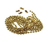 Baoblaze Chaîne à Billes avec 4 Fermoirs Collier Chaîne 4 mm Diamètre Longueur 2M pour Porte-Clés, Fabrication de Bijoux, Doré