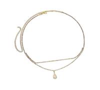 Baoblaze Chaîne de Taille pour Femmes, chaîne de Ventre, décoration corporelle Simple et Tendance, Ceinture de Plage, de Corps Multicouche pour Filles, Doré