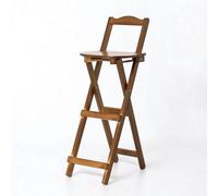 Baoblaze Chaise Pliante Tabouret Dossier Siège Comptoir Bambou Repliable Structure en X Assise Ronde Soutien du Dos avec Barres de Repose-Pieds Convient aux, Moyen - 84CM, Thé