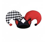 Baoblaze Chapeau de Spectacle avec Forme Arlequine Classique Silhouette de Bouffon Accents Festifs Détails à Carreaux Créant une Touche Théâtrale et, Noir, Rouge Et Blanc, Taille Unique