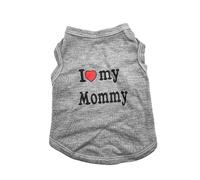 Baoblaze Chemises pour chiens, gilet avec Slogan Love Mommy, t-shirt mignon, vêtements pour petit chiot, Costume, l gris