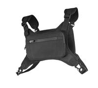 Baoblaze Chest Pack Sac à Poitrine pour Homme Femme Harnais Oxford avec Compartiments Multiples et Sangles Réglables Adapté Au Cyclisme Randonnée Sports de Ple, Noir