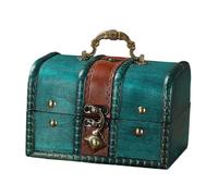 Baoblaze Coffre à bijoux en bois avec serrure, décoration créative, étui de poche multifonctionnel, organisateur de bijoux de table, boîte décorative, Style A