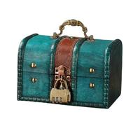 Baoblaze Coffre à bijoux en bois avec serrure, décoration créative, étui de poche multifonctionnel, organisateur de bijoux de table, boîte décorative, Style C